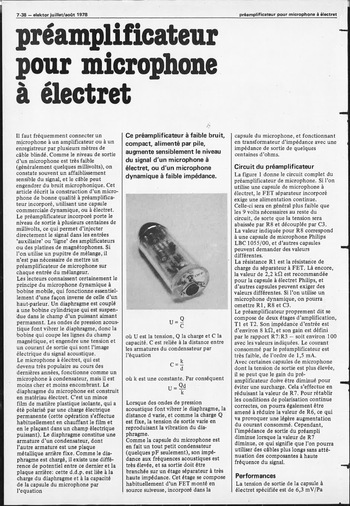 préamplificateur pour microphone à électret