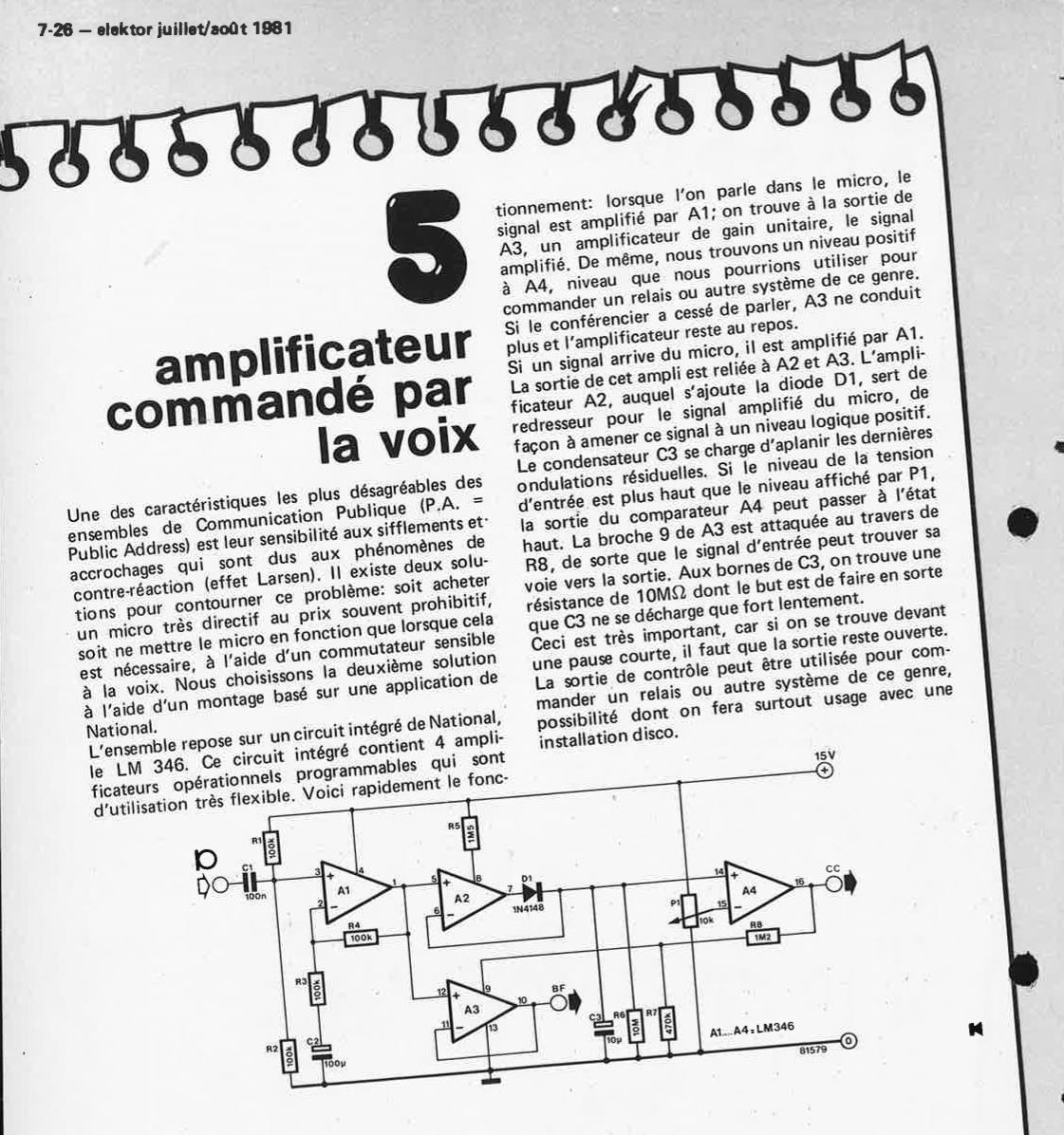 amplificateur commandé par la voix