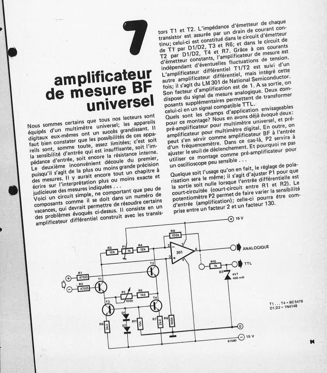 amplificateur de mesure BF universel