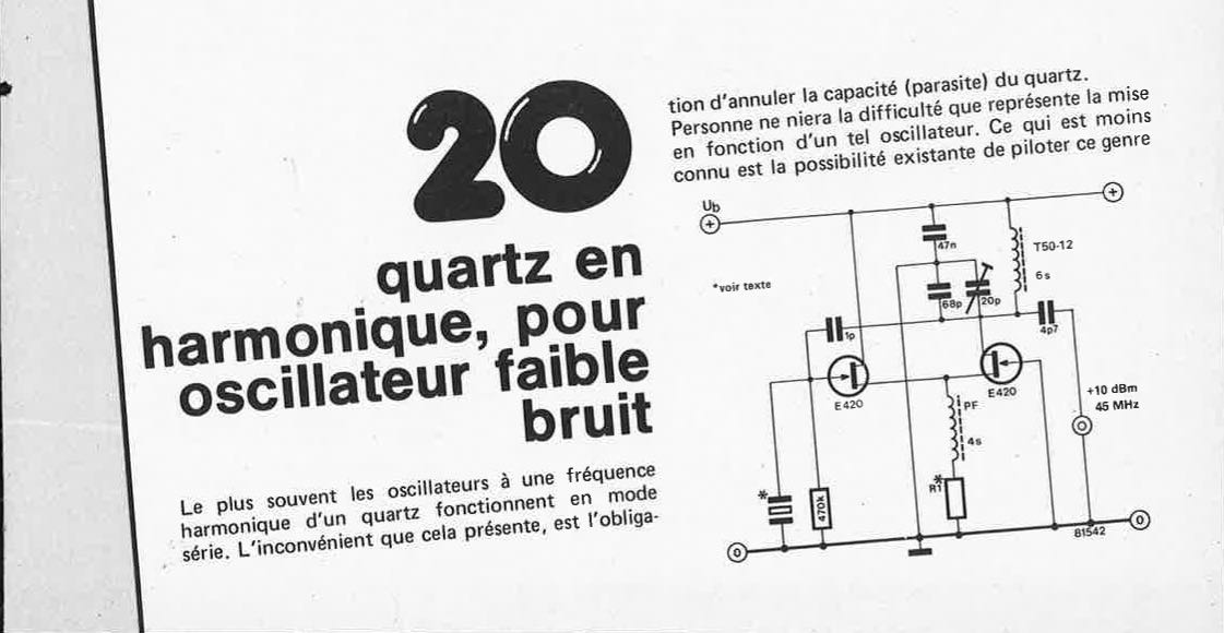 quartz en harmonique pour oscillateur faible bruit