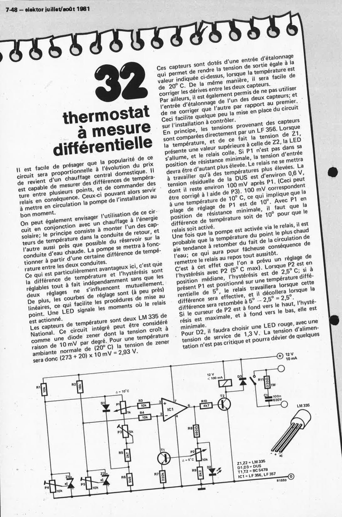 thermostat à mesure différentielle