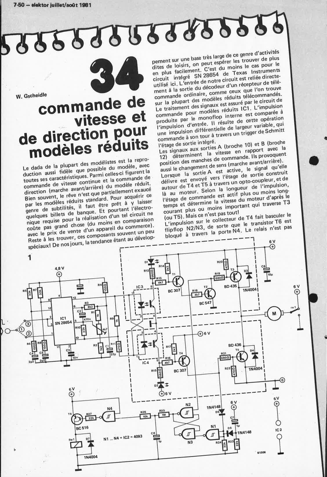 commande de vitesse et de direction pour modèle réduit