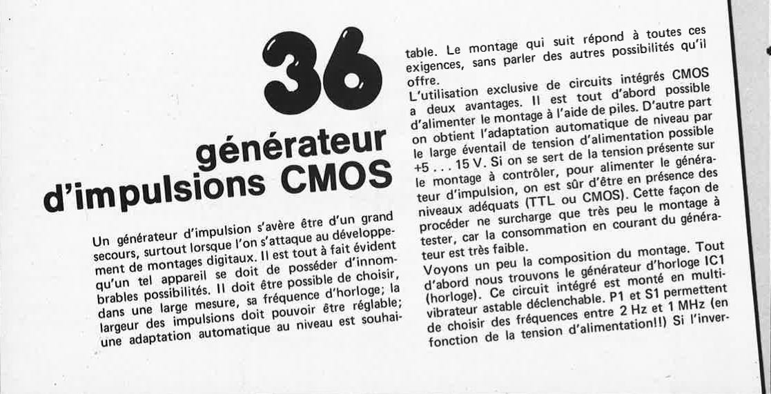 générateur d`impùlsions CMOS