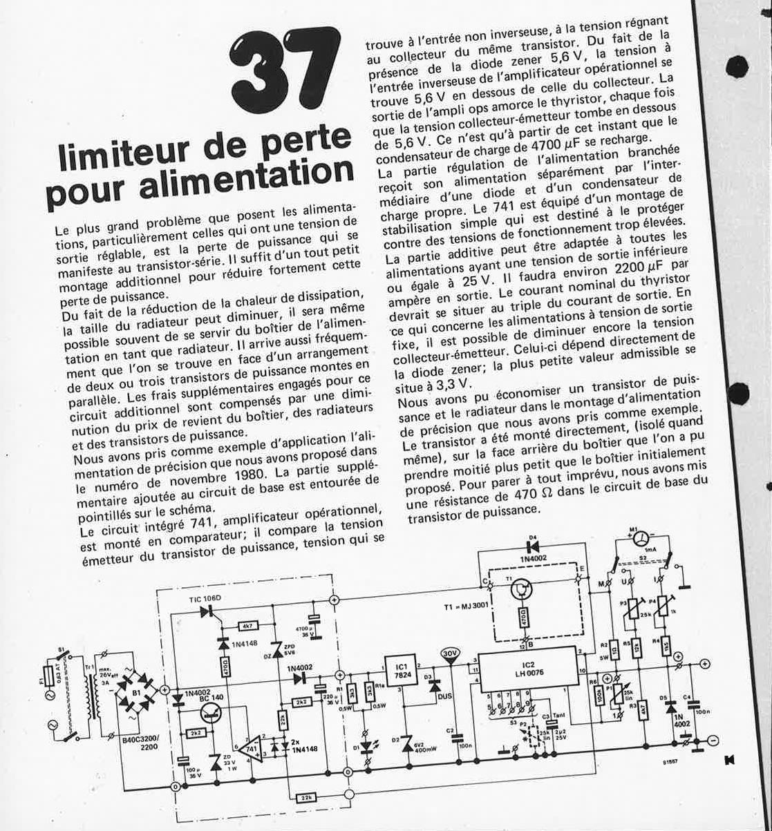 limiteur de perte pour alimentation