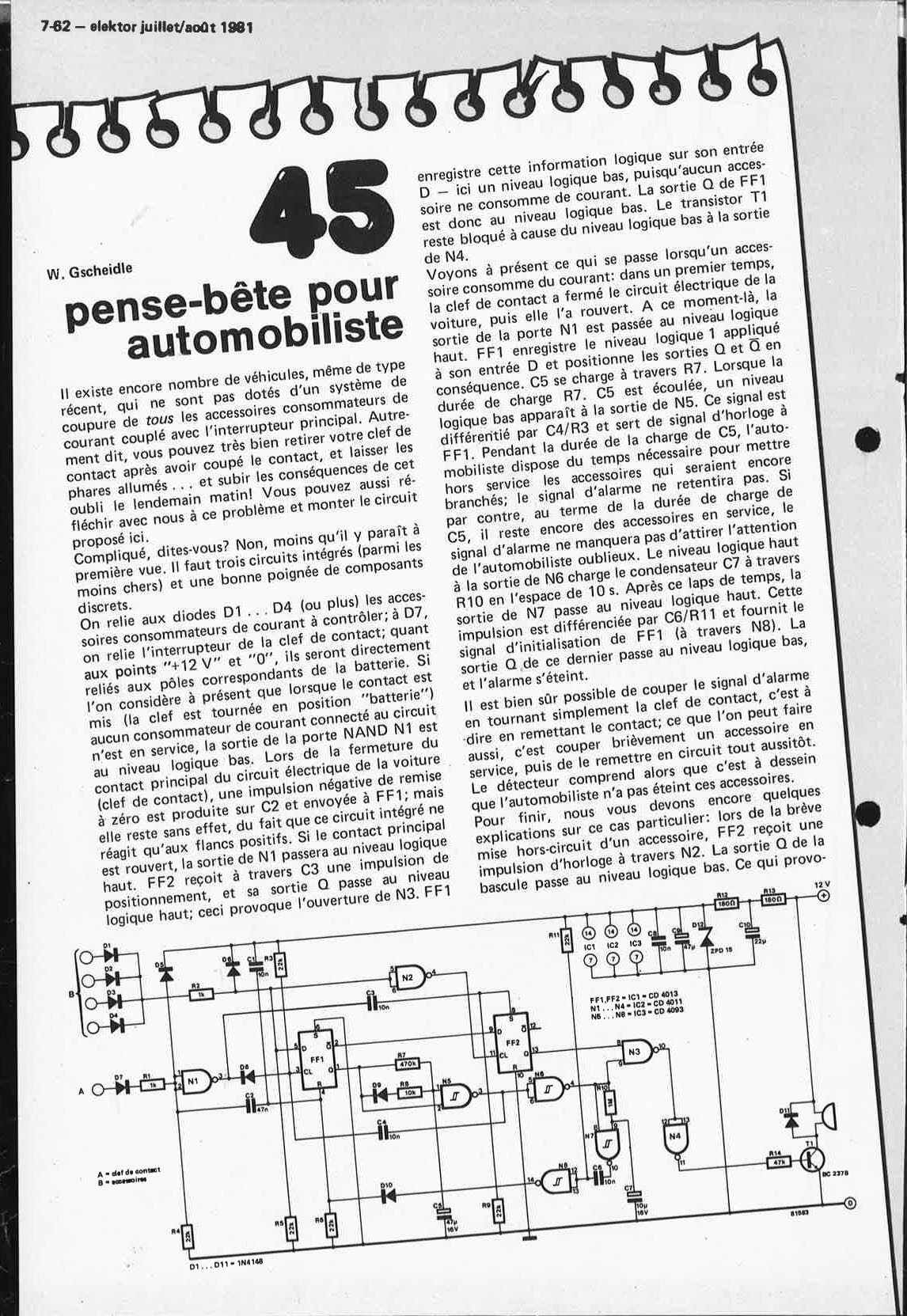 pense-bête pour automobiliste