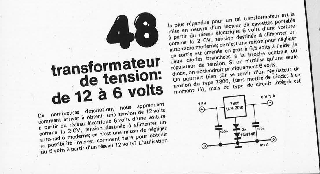 transformateur de tension de 12 à 6 V