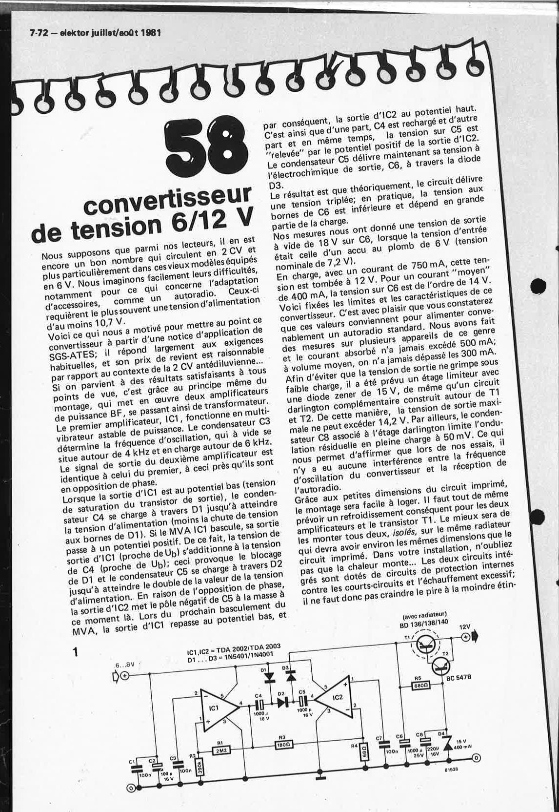 convertisseur de tension 6/12 V