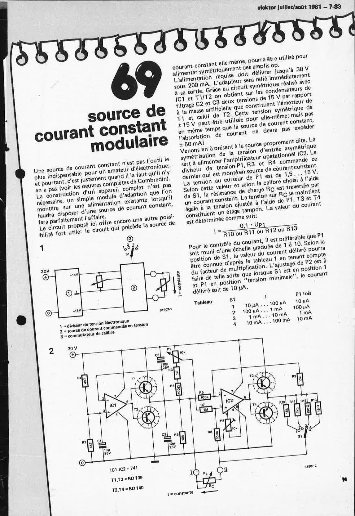 source de courant constant modulaire