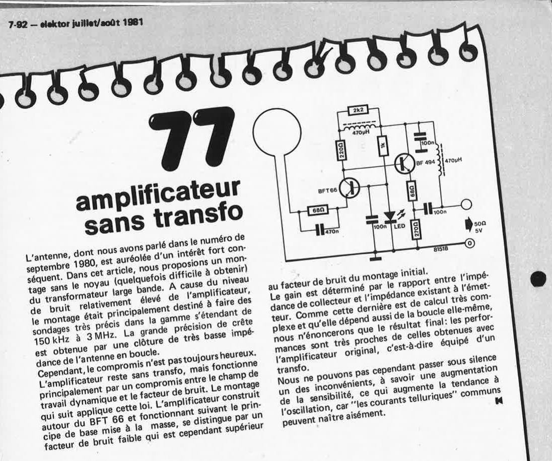 amplificateur sans transfo