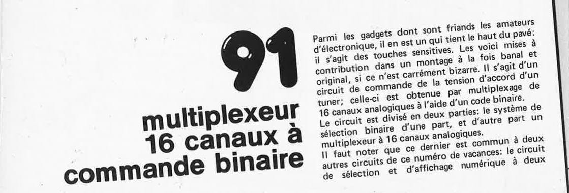 multiplexeur 16 canaux à commande binaire