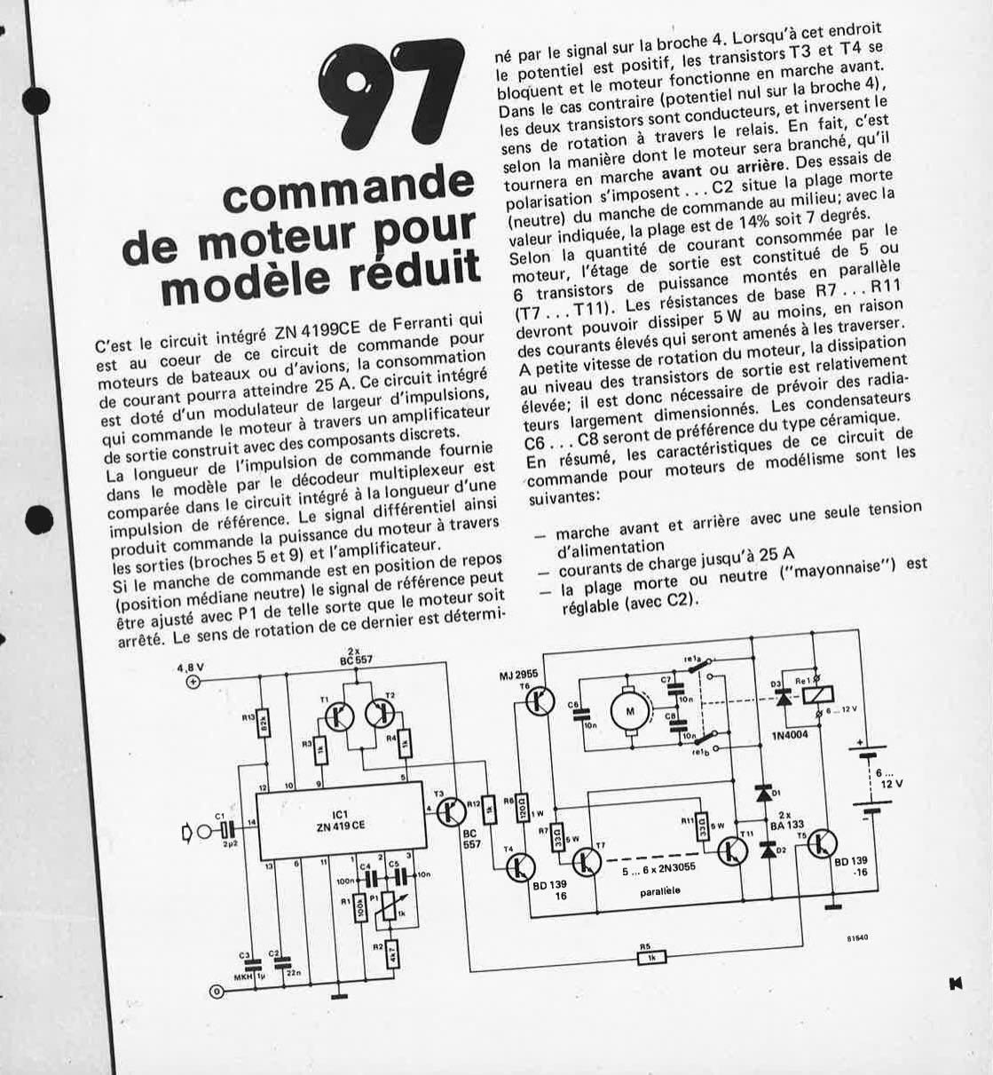 commande de moteur pour modèle réduit