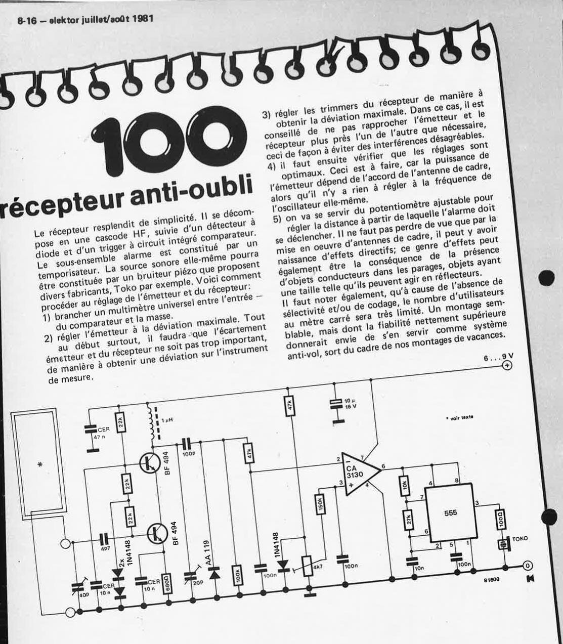 récepteur anti-oubli