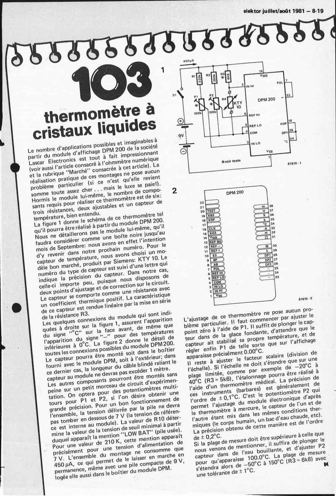 thermomètre à cristaux liquides