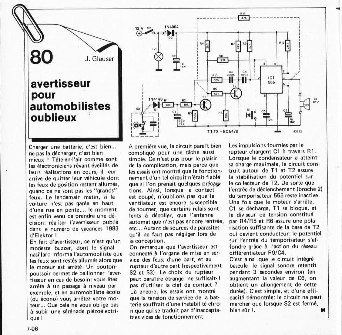 avertisseur pour automobilistes oublieux