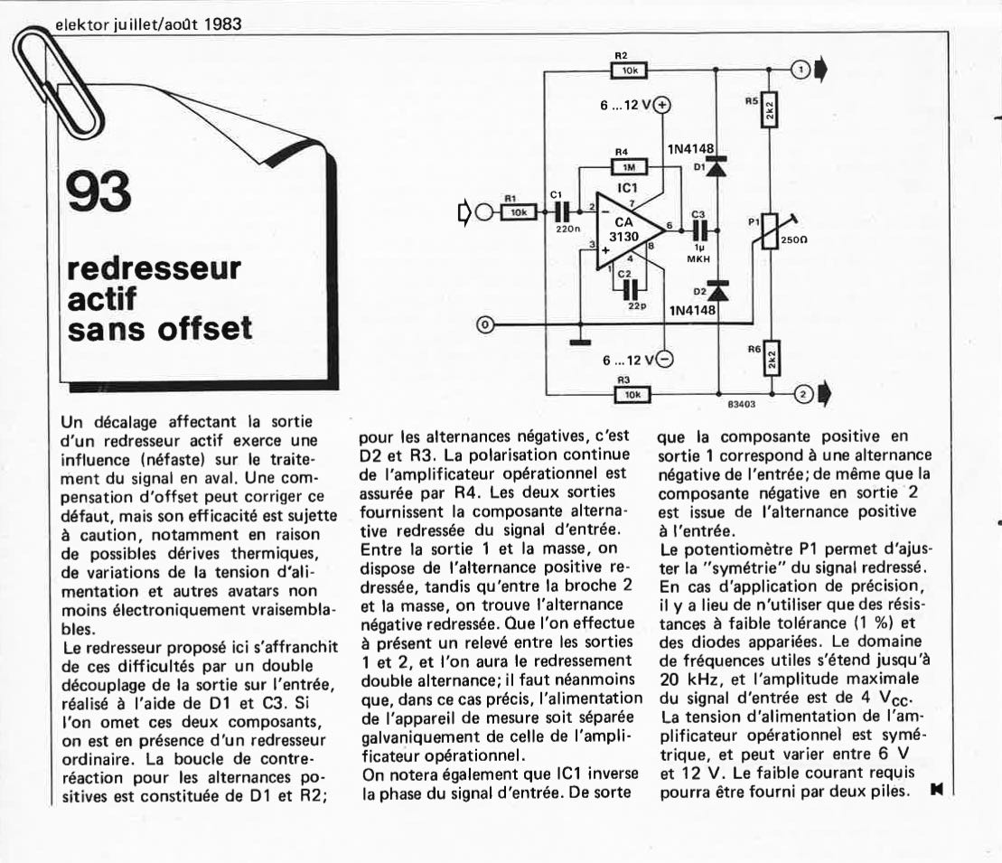 redresseur actif sans offset
