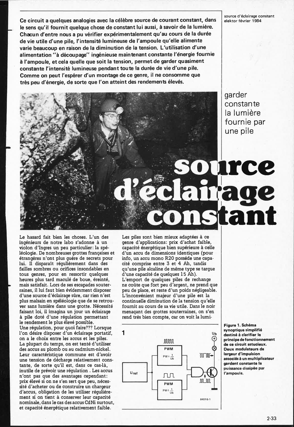 source d`éclairage constant