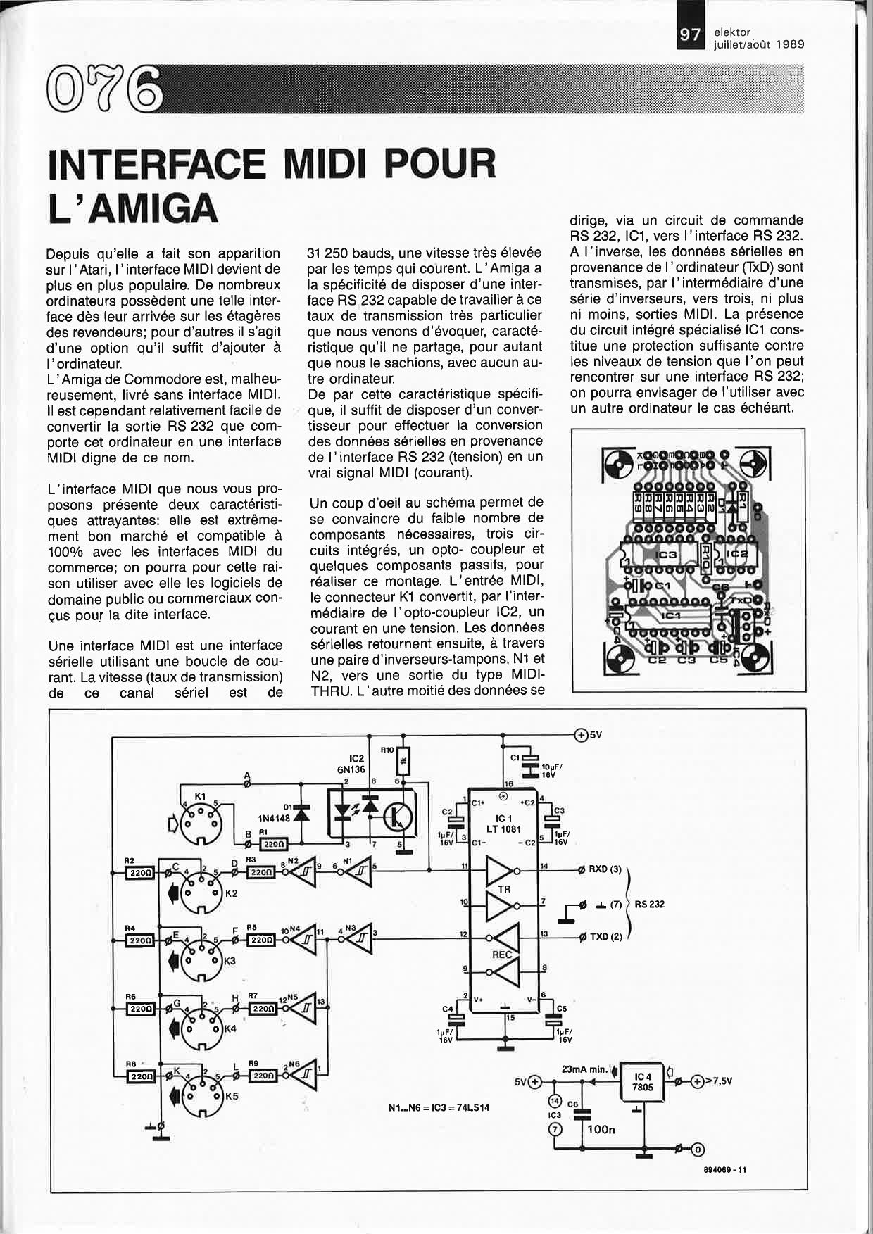 INTERFACE MIDI POUR L`AMIGA