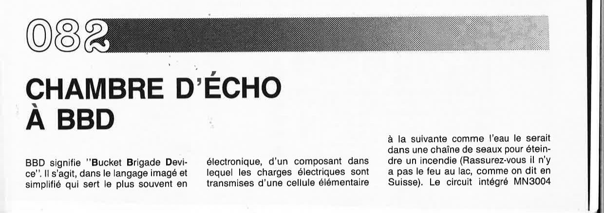 CHAMBRE D`ÉCHO ` A BBD